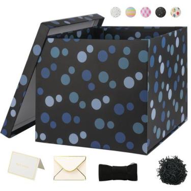 Imagem de Caixa de presente YINUOYOUJIA 30x30x25 cm preta com conjunto de tampa