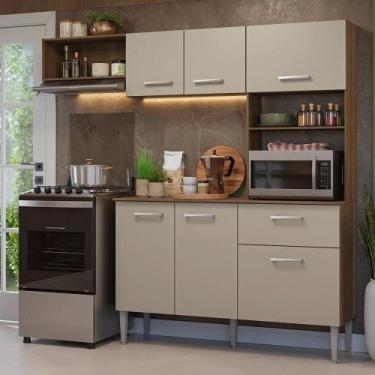 Imagem de Armário De Cozinha Compacta 196cm Rustic-crema Aura Madesa
