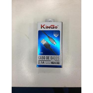 Imagem de Cabo Micro usb V8 1 Metros KINGO - Preto, Preto