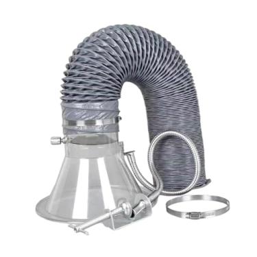 Imagem de MERIGLARE Mangueira extratora de fumaça de solda com capuz Braço de exaustão de fumaça de solda Duto de sucção com braçadeira de mangueira Sucção forte para, 100mm