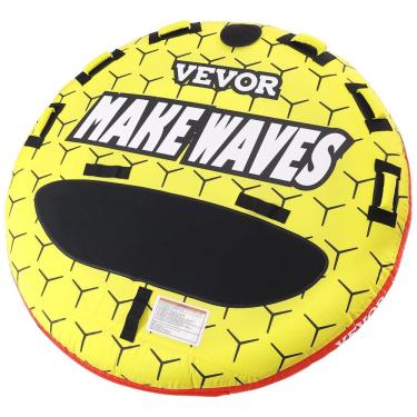 Imagem de Boia Rebocável para 3 Pessoas, Carga Máx 230 kg com Capa de Nylon, Alças de EVA e Válvula de Segurança de Velocidade, VEVOR, Amarelo e Preto