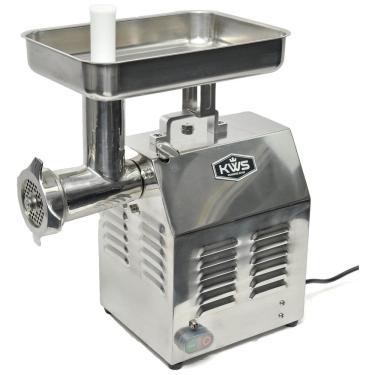 Imagem de Moedor de carne premium KWS profissional moedor de carne de aço inoxidável para restaurante, delicatessen, casa TC 22 prata