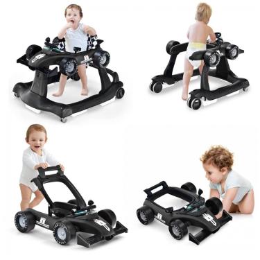 Imagem de Andador Infantil Interativo 4 em 1 com Sons, Luzes e Atividades, HONEY JOY, Preto