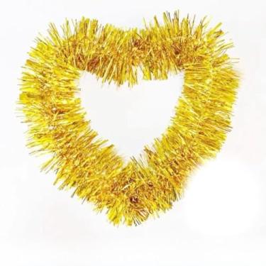 Imagem de Kit 5 Festão De Natal Decoração Árvore De Natal 10cm * 2m Dourado Prata Verde Azul Vermelho Brilhante (Kit 5 Dourado)