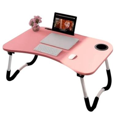 Imagem de Mesa Notebook Cama, Mesa para Notebook Portátil Dobrável Articulada em Mdf Suporte para Laptop Cama Estudo Porta Tablet, Esta Portátil Pode Ser Levada para Qualquer Lugar com Facilidade(Rosa)