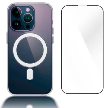 Imagem de Capa Transparente Magnética com Película Protetora, Compatível com iPhone, TPU Anti-Impacto, Sistema MagSafe, para Modelos 11 ao 16 Pro Max (iPhone 14 Pro Max)