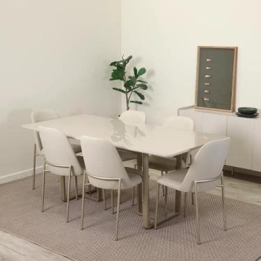 Imagem de Conjunto de Jantar Mesa Retangular com Vidro Arcádia 6 Cadeiras Lucill