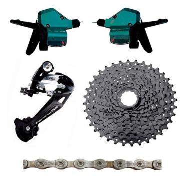 Imagem de Kit Cambio 9v Cambio T + Alavanca + Cassete 36 D + Corrente - Sun Run