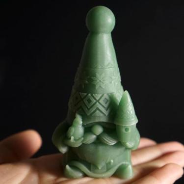 Imagem de 1 molde de silicone para Papai Noel, molde de silicone de Páscoa, vela de duende 3D, 1 pacote, casting faça você mesmo, verde