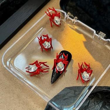 Imagem de Decoração de aranha 5 peças design gótico manicure joias coloridas aranha arte unhas strass manicure (5 peças estilo 3)