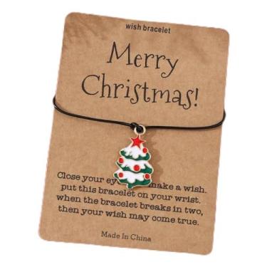 Imagem de Pulseiras de Natal femininas elásticas ajustáveis com design de boneco de neve esmaltado, presentes de festa de Natal, One Size, Liga de aço, Sem Pedra Preciosa