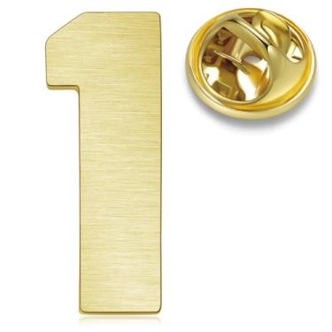 Imagem de HONEY BEAR 1 peça masculina feminina número 1/4/5/6/9/10/12/18/21/24 quatro/cinco/seis/nove/dez alfinetes de lapela colarinho crachá broches para negócios, casamento, formatura, presente, ouro