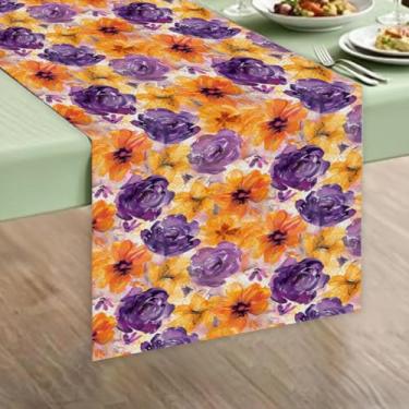 Imagem de Toalha de mesa de flores estética retangular casa fazenda cozinha sala de estar jantar capa de mesa decorativa para festas, casamento, feriado 10