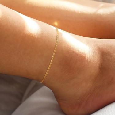 Imagem de Tornozeleira feminina banhada a ouro 14k com corrente banhada a ouro 1,7 mm