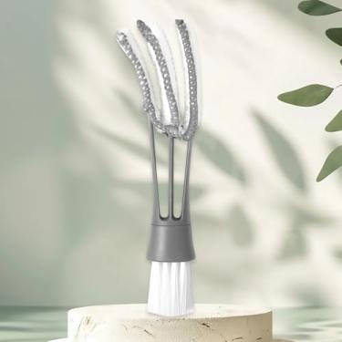 Imagem de Espanador para saída de ar do carro, escova de ar condicionado, limpador de ventilação de carro para teclado, janela, folhas, persianas, óculos de obturador, ventilador cinza