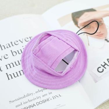 Imagem de Chapéu de pescador de animais de estimação cor sólida elegante ajustável boné para cães moda gato proteção solar acessório para cabeça adequado para 8 a 13 kg