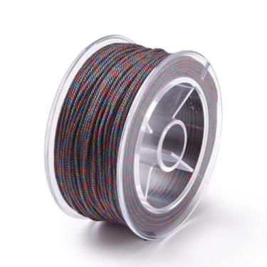 Imagem de 1 rolo de corda trançada de macramê de algodão de 1,2 mm para pulseira DIY, colar, acessórios de cabelo, artesanato, decoração de parede, caixa de presente, embalagem de embrulho, 24 m)/rolo (cor