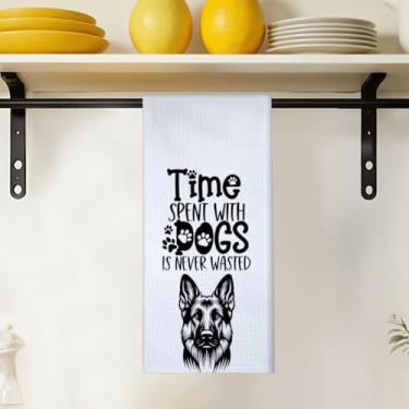 Imagem de Toalhas de cozinha de pastor alemão 40 x 61 cm, presentes de pastor alemão, toalhas de chá, presentes para amantes de animais de estimação, toalha de mão para cozinha e banheiro