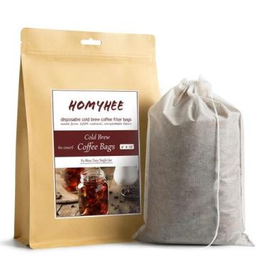 Imagem de Sacos de café Cold Brew HOMYHEE, 60 unidades, descartáveis, 6x10in