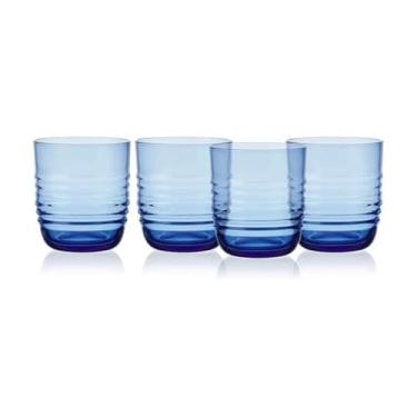 Imagem de Mikasa Copos de bebida Ciara 396.9 g Double Old Fashioned Rocks Juice Water Beverage Cups, conjunto com 4, cobalto