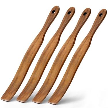 Imagem de 4 peças para iniciantes de massa fermentada, mistura, chegando ao fundo do frasco, batedor de massa, natural de teca de alta resistência a umidade