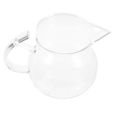 Imagem de Xícara de café de vidro transparente creme xícara de chá caneca de café com alça, 355 ml jarra de leite de vidro jarra de servir jarra de leite despejador de leite café expresso de shot