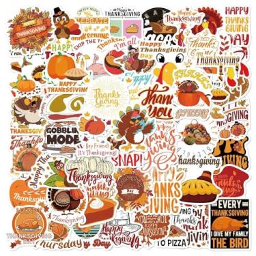 Imagem de Adesivos de Ação de Graças, 50 peças, jogos, brinquedos, presentes, atividades, lembrancinhas, suprimentos para garrafas de água, envelopes, scrapbook, artesanato