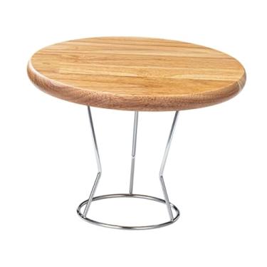 Imagem de Generic Suporte para bolo, suporte para pizza, bandeja de madeira versátil, pedestal para descanso de comida, prato para sanduíches, aperitivos, café, 10 Inch
