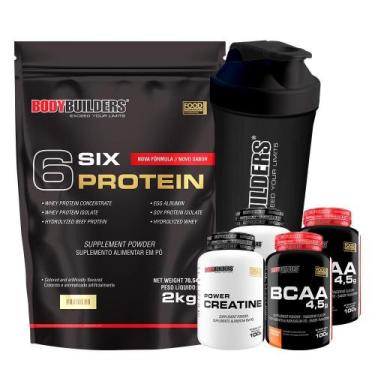 Imagem de Kit Six Protein 2Kg+ 2 Bcaa 4,5 100G+2 Power Creatine 100G - Bodybuild