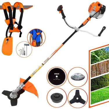 Imagem de Roçadeira Profissional Lateral Vulcan Vr520h À Gasolina 52cc 2,5hp 2t + Faca 80 Dentes Duraline 255mm 1,5mm + Escova Ro