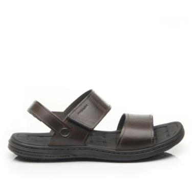 Imagem de Sandália Pegada Papete Masculina Couro Anilina Ref: 131286, Cravo, 43