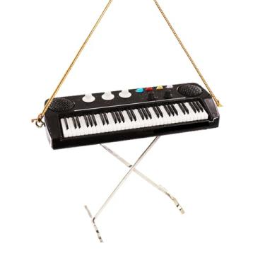 Imagem de Dselvgvu 3.54" String Miniature Electronic Organ Hanging Ornament Mini Musical Instrument Electric Keyboard Replica Birthday Holiday Tree Home Decorations Display Ornament Model (3.54"x1.31"x2.83")