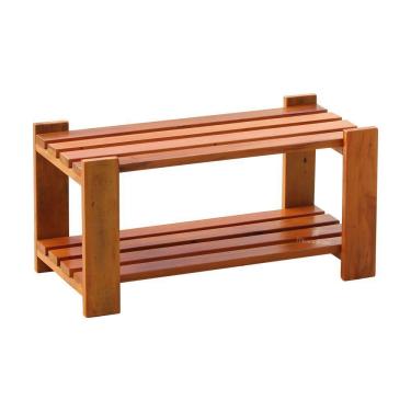 Imagem de Mesa De Centro 60 X 30 Cm Madeira Maciça Ripada Natural