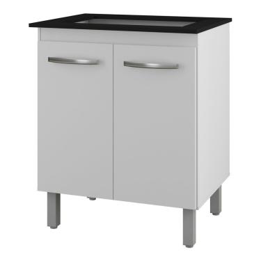 Imagem de Balcão Para Cooktop Jady 70cm 02 Portas Com Tampo Recortado Branco - Abmaza