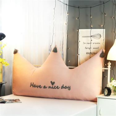Imagem de Almofadas De Leitura Coroa Encosto De Cabeceira Almofada De Cabeceira Macia Almofada De Decoração De Quarto Infantil Com Capa Removível E Lavável, Cottonpink, 150 * 80cm