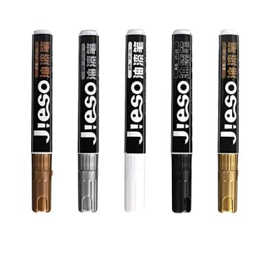 Imagem de barenx 5 canetas marcadoras metálicas para agenda de colorir faça você mesmo, álbum de madeira, cerâmica, rocha, pintura, escrita, artesanato, projeto, material escolar, papelaria