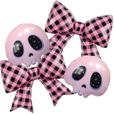 Imagem de Balões de arco preto rosa balões de caveira Bad Two The Bone Decorações de festa de arco de menina decoração de festa de monstro decoração de festa temática rock and roll Kpop cantores decoração K-pop