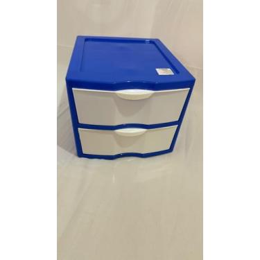 Imagem de gaveteiro organizador 2 gavetas Azul