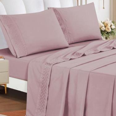 Imagem de Jogo Cama King Imperiale Algodão 300 Fio Bordado Sofisticado - Jm Enxo