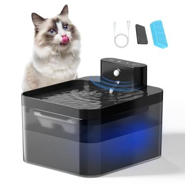 Imagem de Bebedouro Fonte de Agua para Gatos Filtro Sem Fio com Sensor Silenciosa Automático para Animais de Estimação 2.2L
