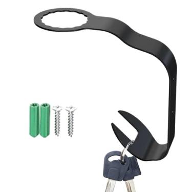 Imagem de Suporte de parede para capacete - Gancho adesivo para chapéu | Gancho de armazenamento de capacete adesivo montado na parede para garagem, sala de estar para chaves, chapéus, luvas, bolsas