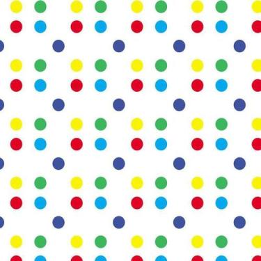 Imagem de Papel De Parede Poa Fundo Branco Circulos Coloridos Adesivo - LRP