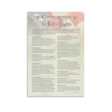 Imagem de Pôster The US Constitution The Bill Of Rights, History Government Classroom School Posters Canvas Art Poster e Wall Art Picture Print Modern Family Bedroom Decor Posters 12 x 18 polegadas (30 x 45 cm)