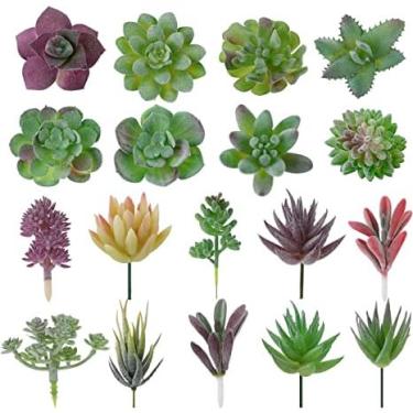 Imagem de Kit com 10 Suculentas Artificiais Sortidas – Mini Plantas Decorativas para Arranjos, Festas e Decoração de Casa