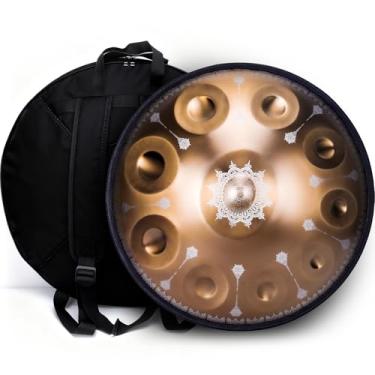 Imagem de Tambor de mão "SINGOFIRE", tambor de mão para adultos, 55 cm 432 Hz D Menor Handpan, Celestial Bloom - Golden Radiance