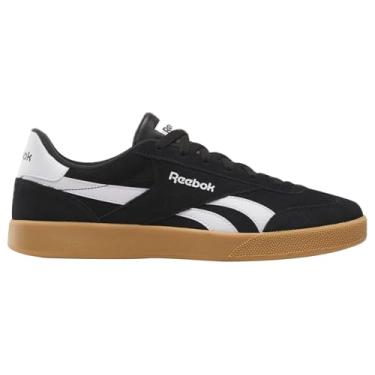 Imagem de Reebok Tênis masculino Court Advance de renda elástica e alça superior, Preto/Branco/Goma, 1 Little Kid