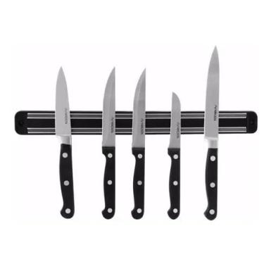 Imagem de Kit 02 Barra Suporte Magnética Parede Porta Faca Ferramentas Organizador Utensílios Imã Faqueiro