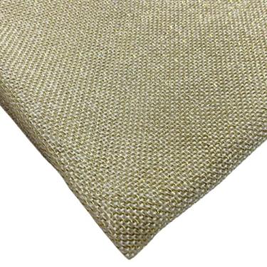 Imagem de Tecido Tela Juta Natural e Colorida Com Fio Dourado Para Decoração e Artesanato (Branco Com Fio Dourado, 1,00m X 1,00m)