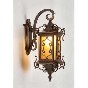 Imagem de Luminária de parede externa de luxo europeia, à prova d'água, para jardim e villa, luminárias decorativas para laterais de portões e paredes de varandas (B)