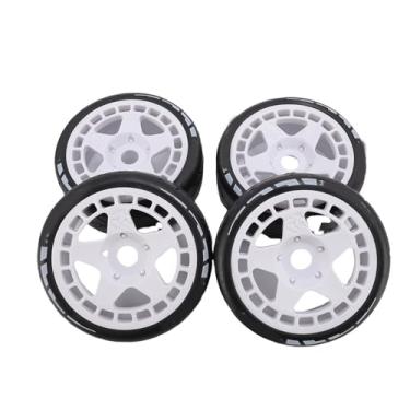 Imagem de RiToEasysports Pneus RC, 4 PCS RC Rally Pneus 17mm Pneus de Roda de Plástico Robusto para Veículos de Controle Remoto Escala 1:8 Na Estrada Off Road Adventure (WHITE)
